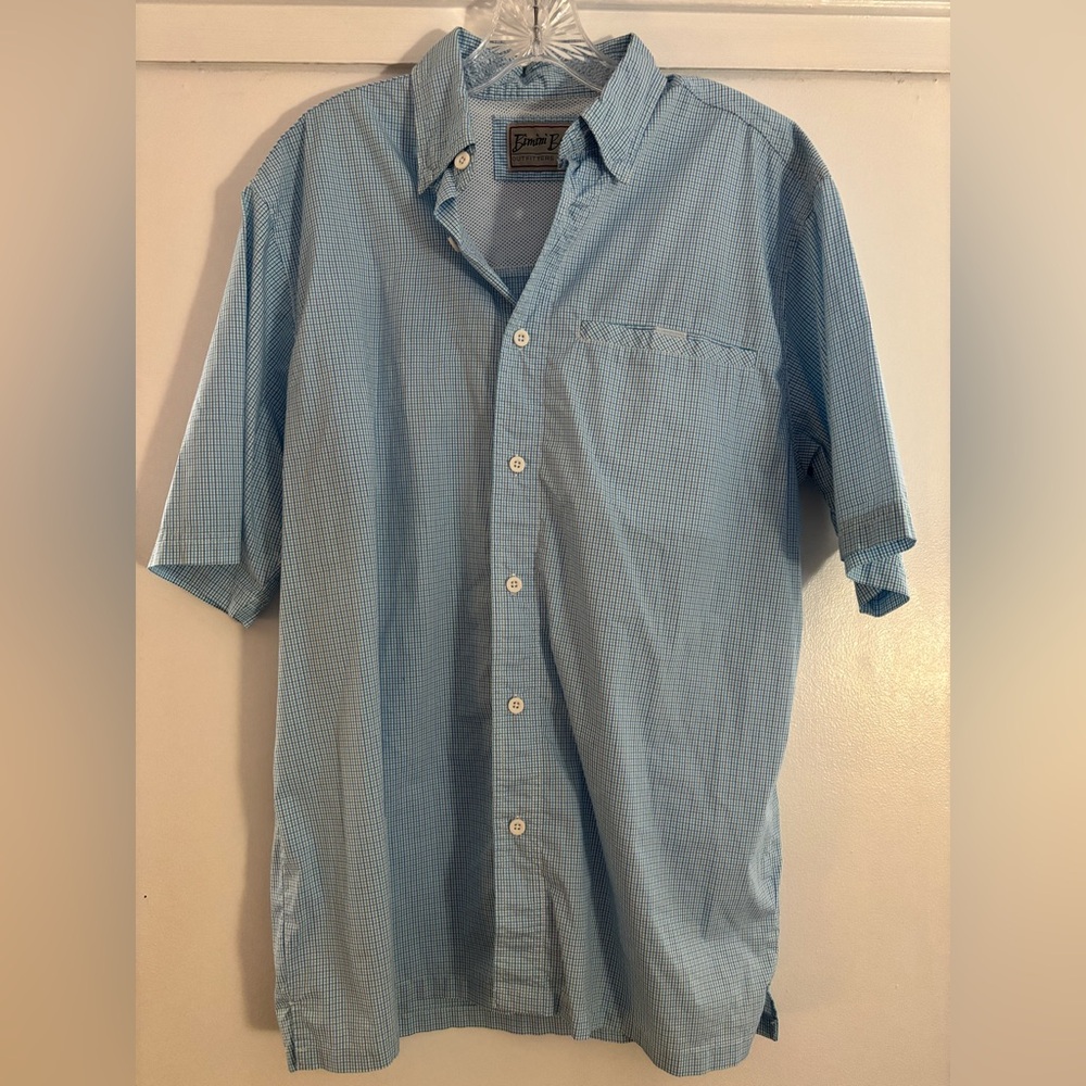 Bimini Bay Outfitters LTD Men's Blue Checkered Shirt MEDIUM EUC